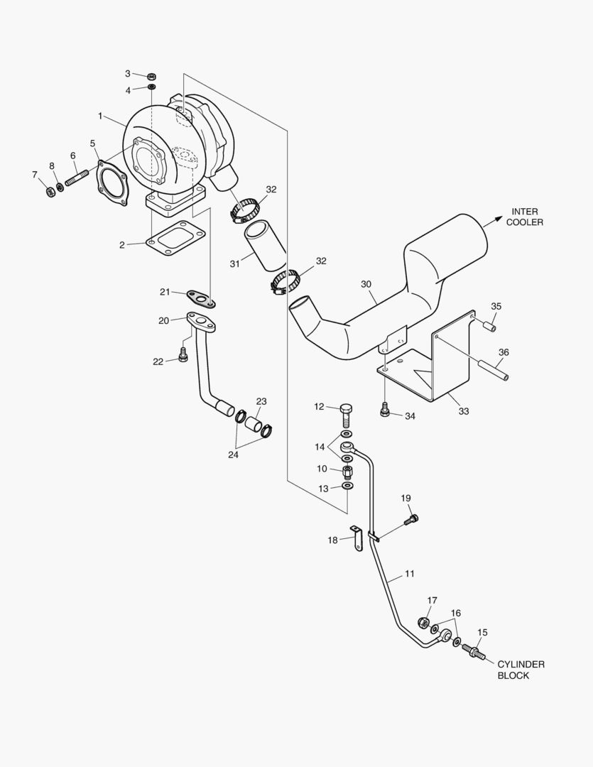 014 TURBO CHARGER & OIL PIPE