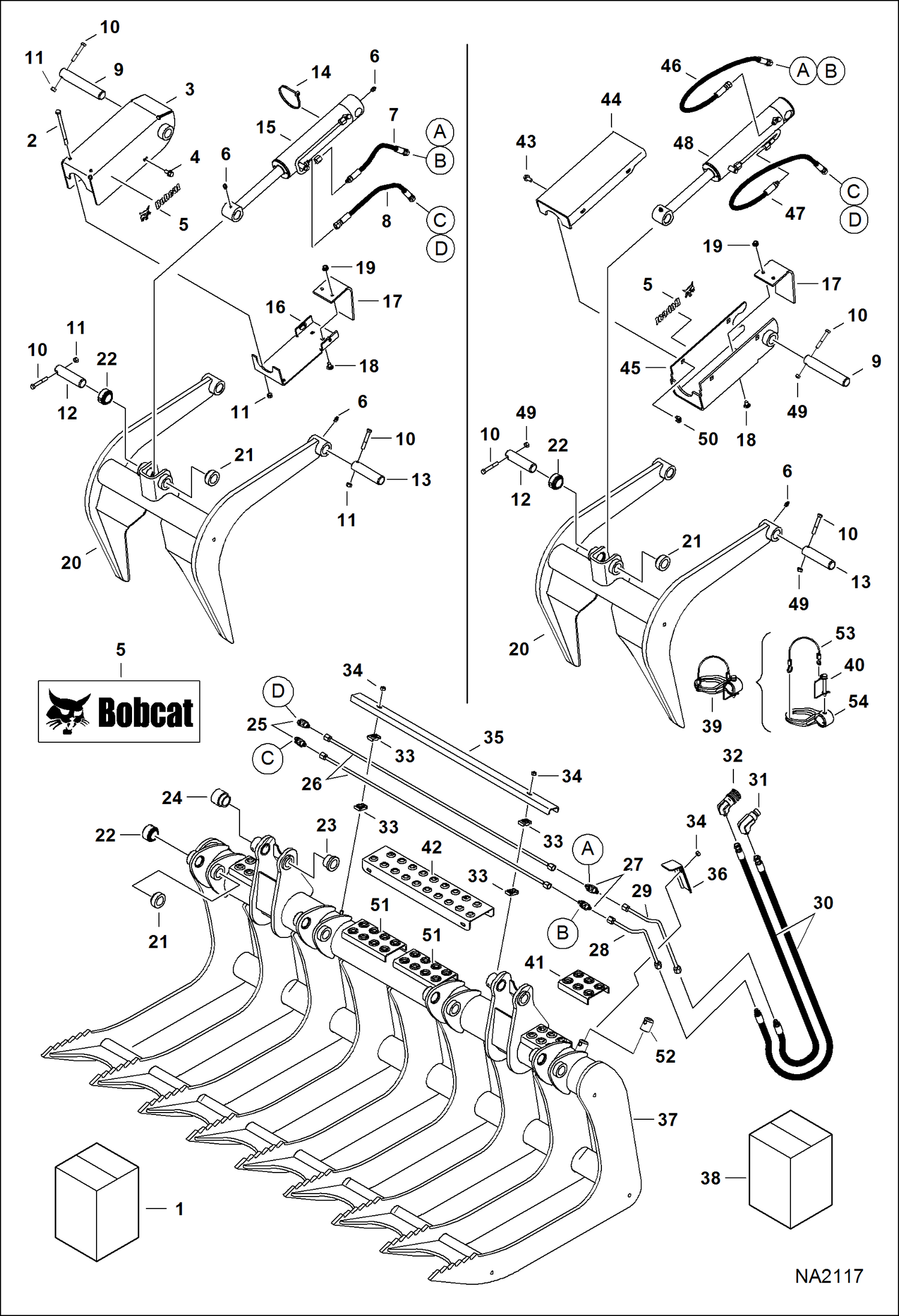 КОРНЕВОЙ ГРЕЙФЕР 72--, 82-- (2 ТРУБКИ) (72-- AE6H00101 - 02319) (82-- AF0N00101 - 02324)