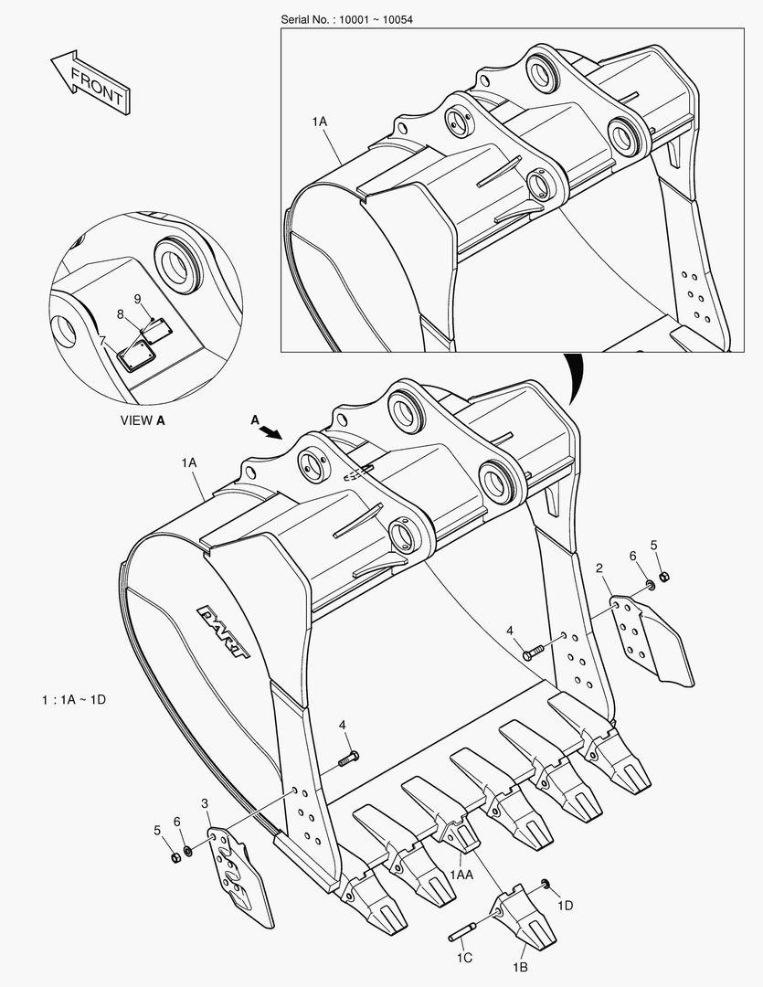 7080 BUCKET - 2.85гЋҐ(72`) - SIDE PIN