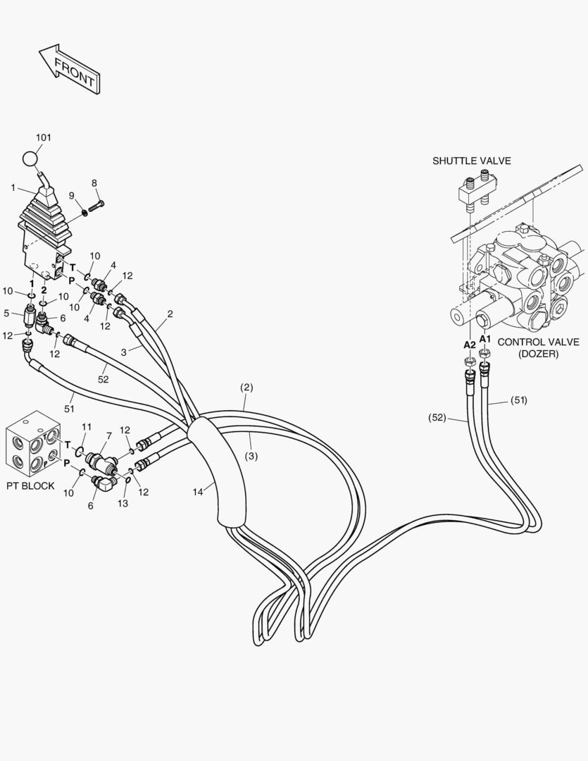 ТРУБОПРОВОД СЕРВОУПРАВЛЕНИЯ - БУЛЬДОЗЕР(2)