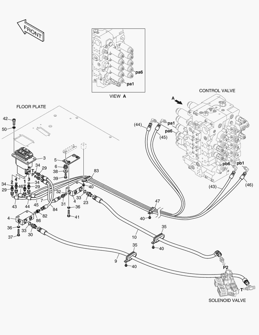 1390 PILOT PIPING(9) - PEDAL VALVE