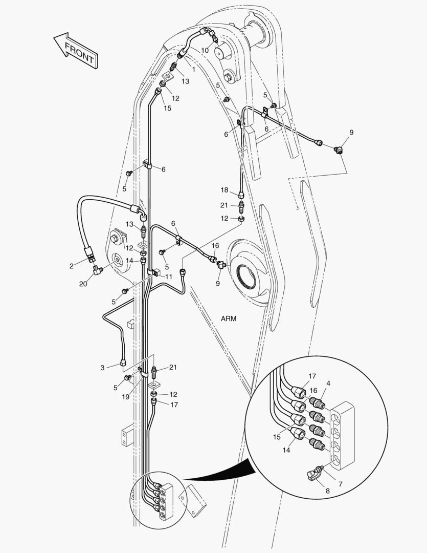 3160 LUBRICATION PIPING - ARM 3.0m [5001~5074]