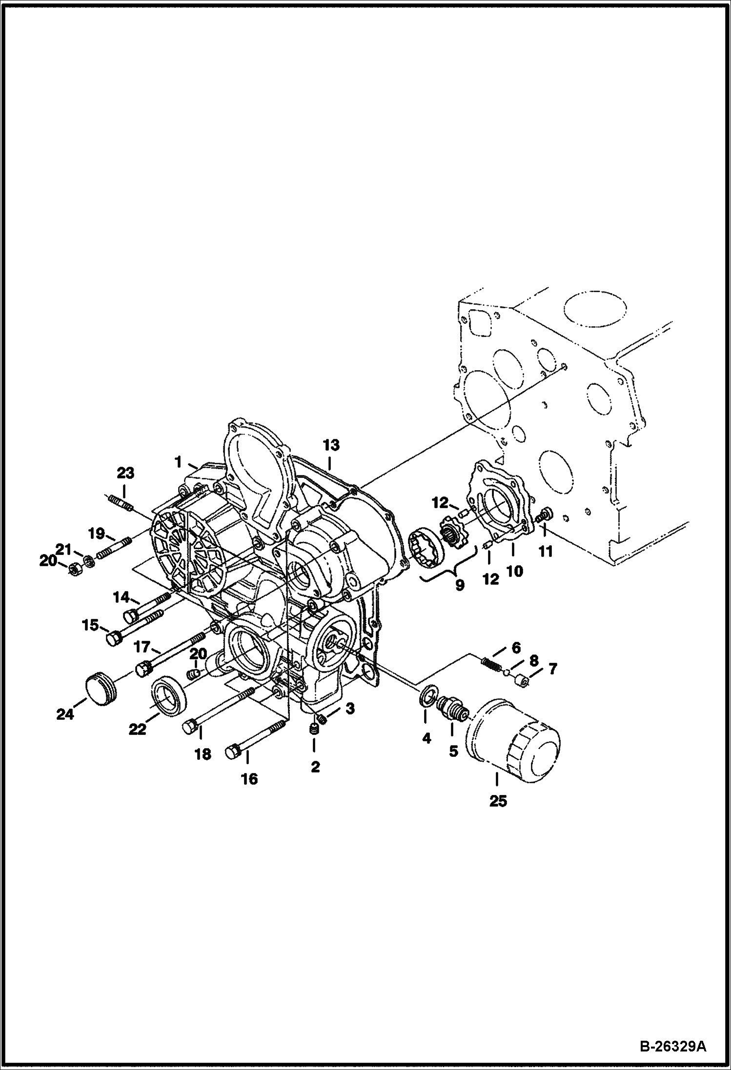 КАРТЕР КОРОБКИ ПЕРЕДАЧ И МАСЛЯНЫЙ ФИЛЬТР KUBOTA - V1505-E3B - ВРЕМЕННЫЙ TIER IV REPLACEMENT