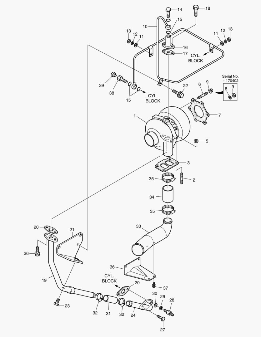 031 TURBO CHARGER & OIL PIPE