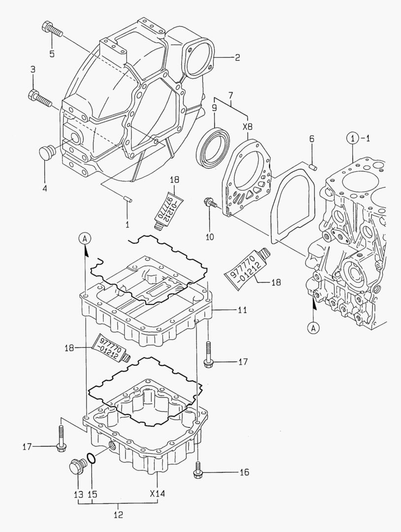 120 FLYWHEEL HOUSING & OIL PUMP