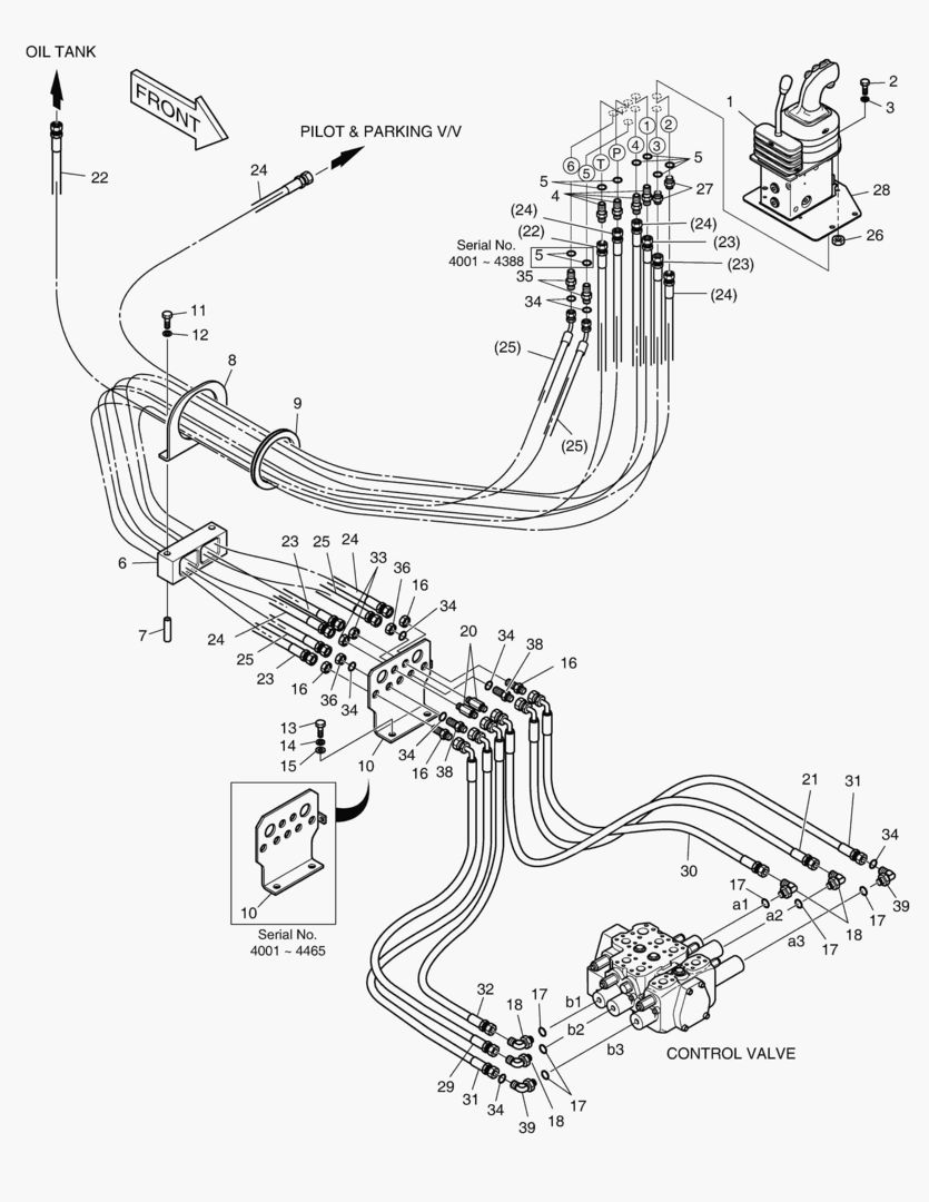 ТРУБОПРОВОД СЕРВОУПРАВЛЕНИЯ - РЫЧАГ ПЕРЕДАЧИ(B ТИП)