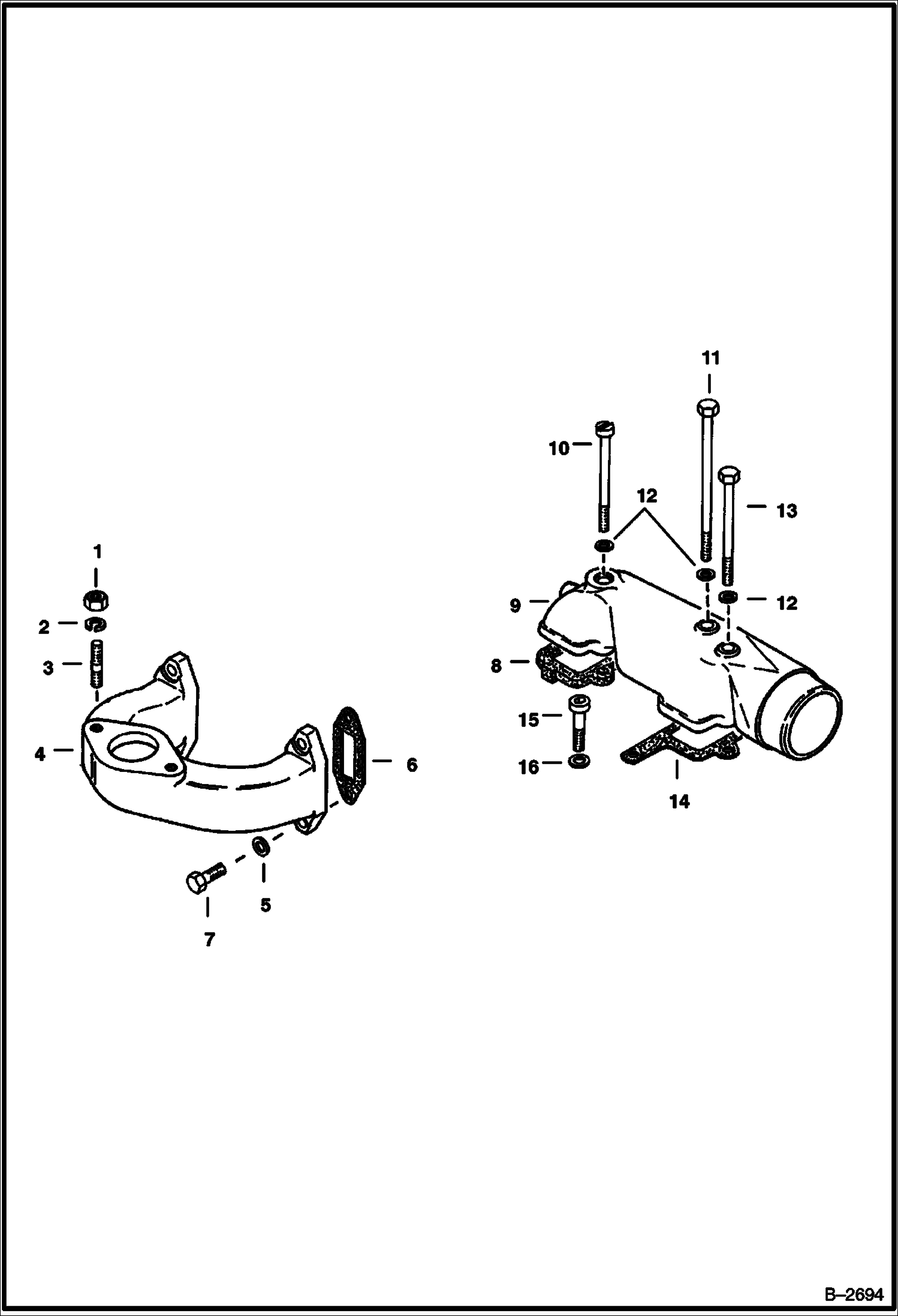 Схема ВХОДНОЕ ОТВЕРСТИЕ И ВЫХЛОПНЫЕ ТРУБОПРОВОДЫ ДВИГАТЕЛЯ DEUTZ F2L411W