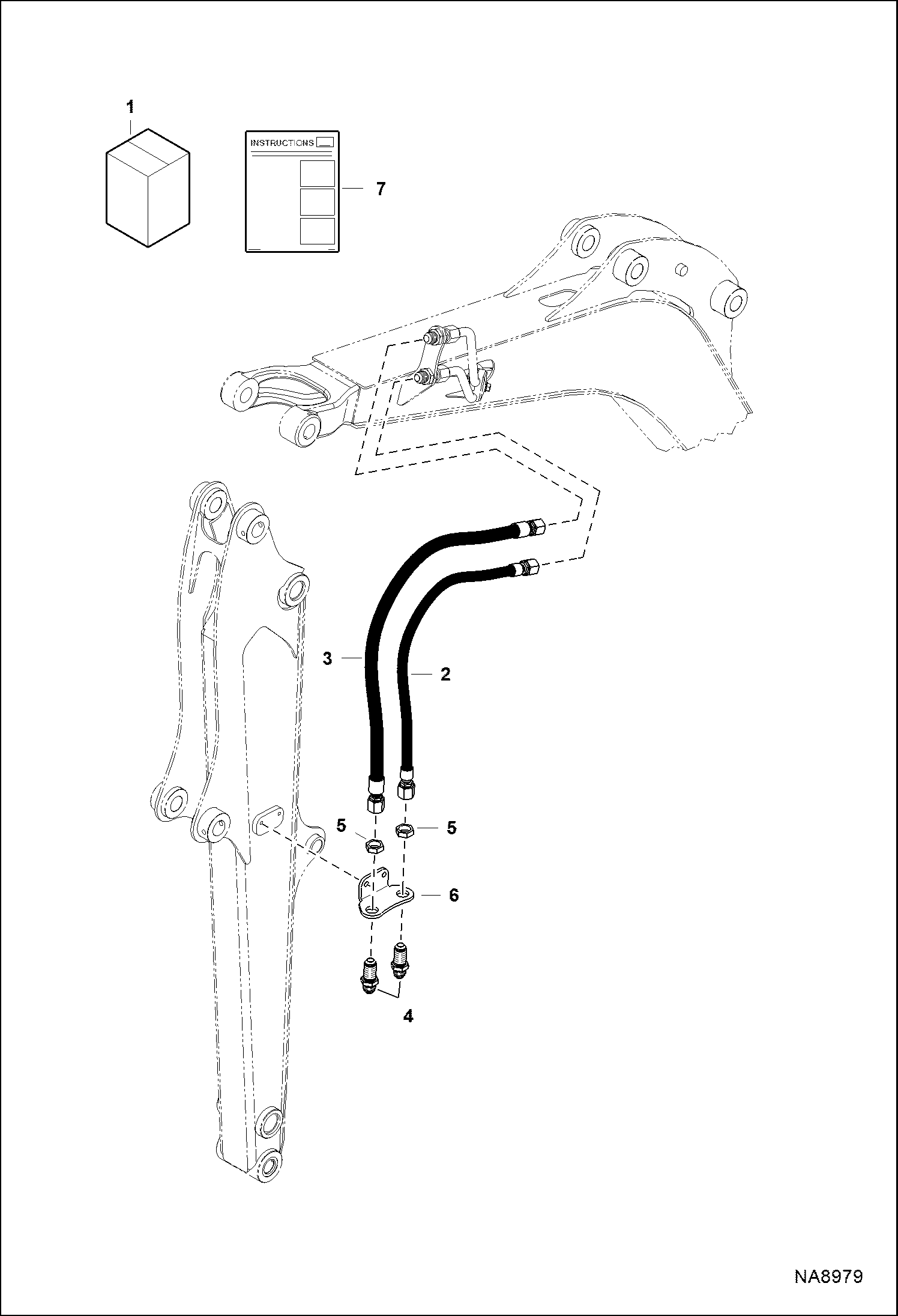 КОМПЛЕКТ ВСПОМОГАТЕЛЬНЫХ ГИДРАВЛИЧЕСКИХ МЕХАНИЗМОВ (ДЛИННАЯ РУКОЯТЬ)