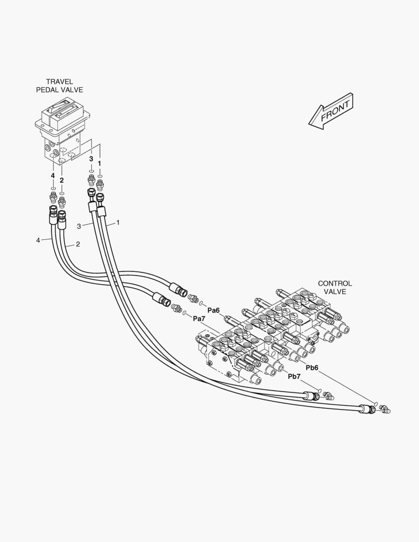 Схема ТРУБОПРОВОД СЕРВОУПРАВЛЕНИЯ (5) - НЕТ СИГНАЛА ЗАДНЕГО ХОДА