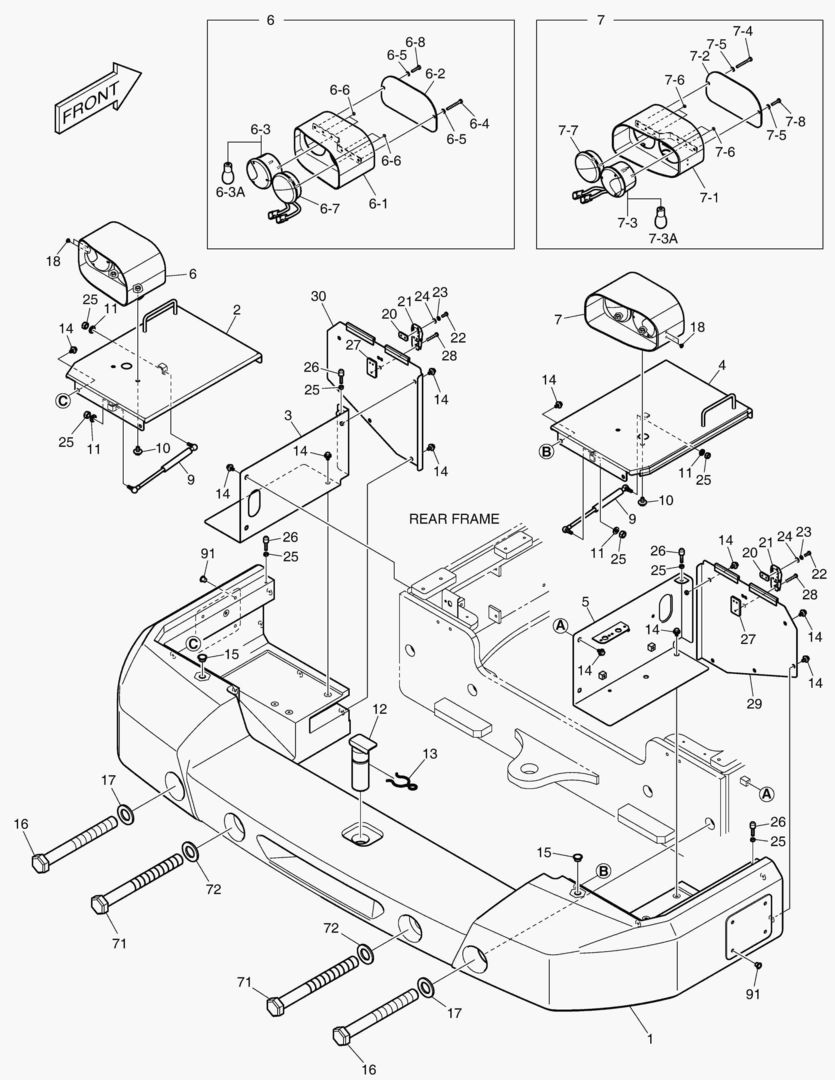1540 COUNTER WEIGHT & REAR LAMP