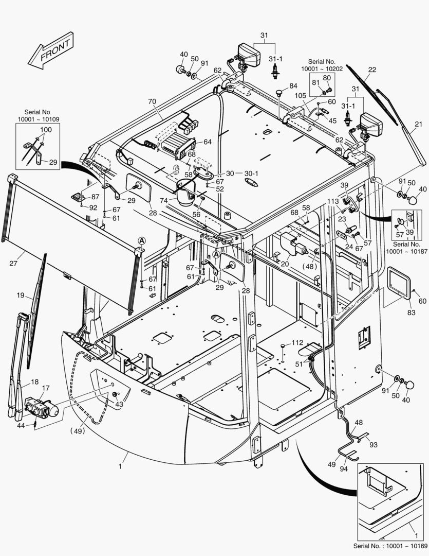 Схема КАБИНА(1) - КОРПУС(БЕЗ КРЫШИ)