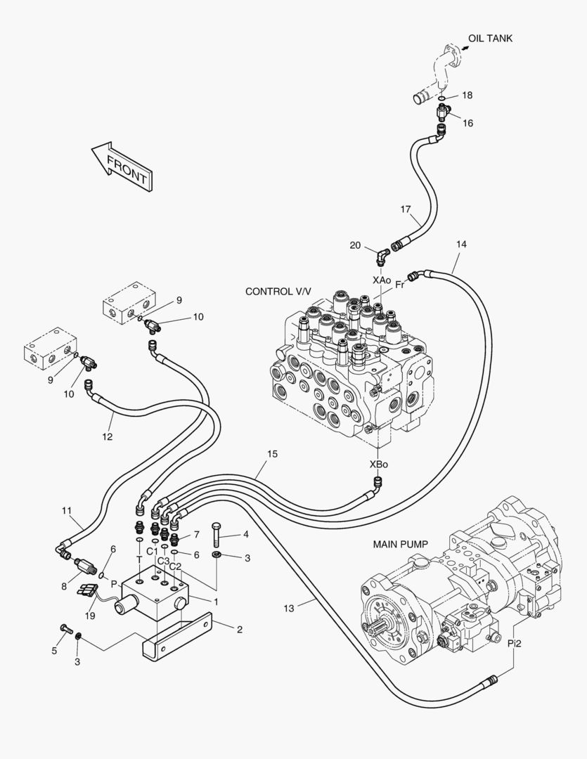 ТРУБОПРОВОД СЕРВОУПРАВЛЕНИЯ - ВЫКЛЮЧАТЕЛЬ