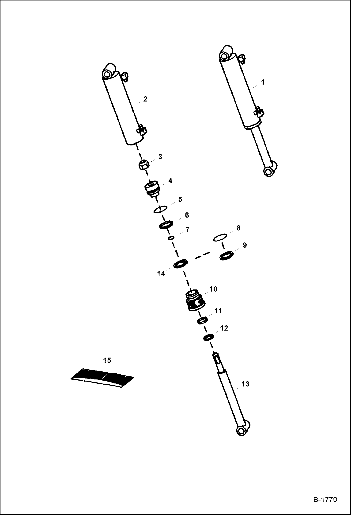 ГИДРОЦИЛИНДР ПОДЪЕМА КАБИНЫ (СЕРИЙНЫЙ НОМЕР 12715 И НИЖЕ - 1.00--(25.4ММ) СТЕРЖЕНЬ)