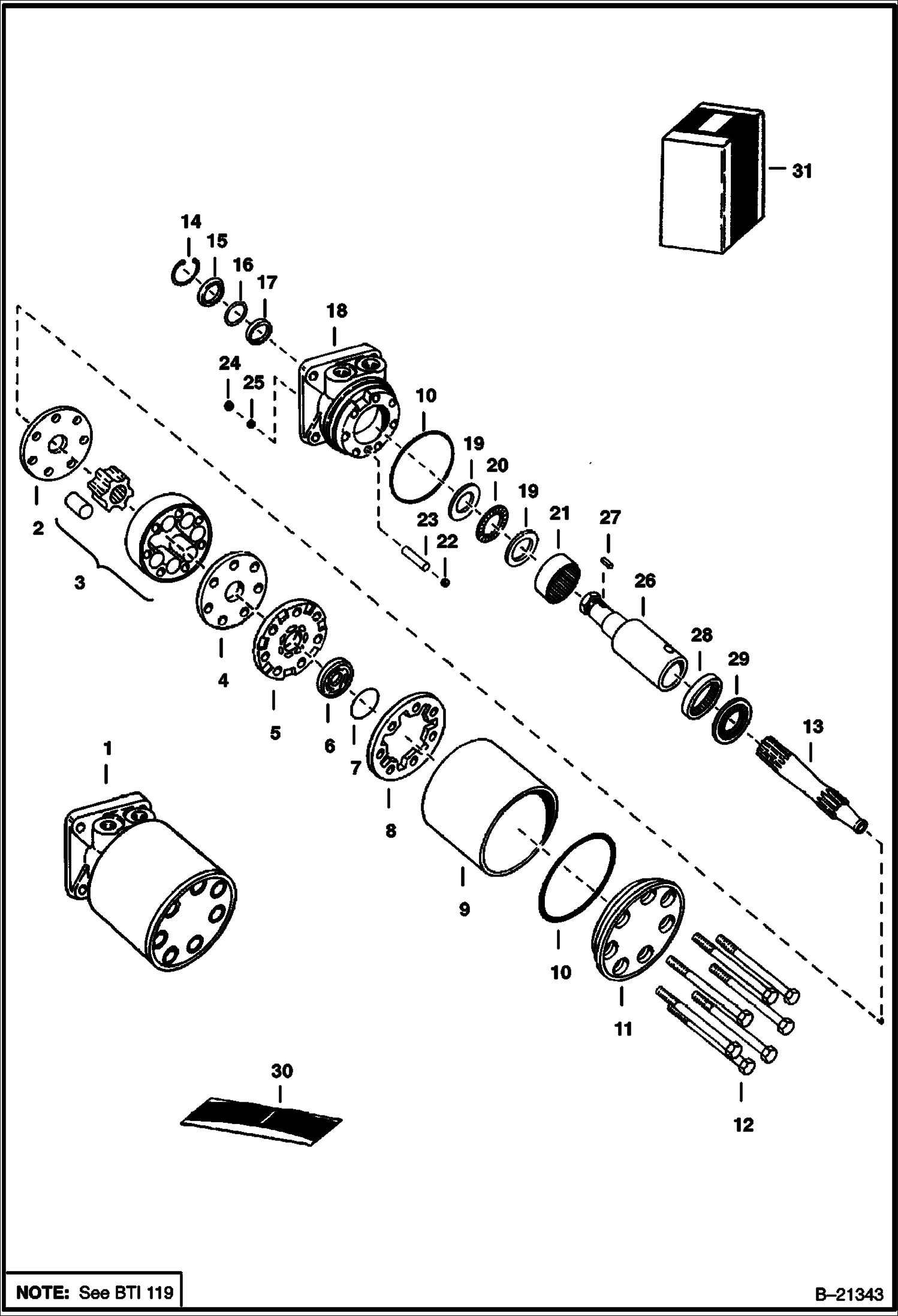 Схема ГИДРОСТАТИЧЕСКИЙ ДВИГАТЕЛЬ MAE 24012, MAE 24021, MAE 24024