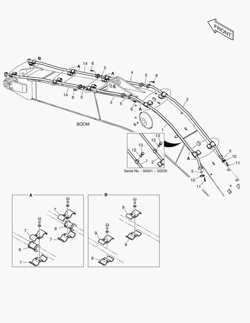 6130 BOOM PIPING - BOOM 5.7m(ONE & TWO WAY)