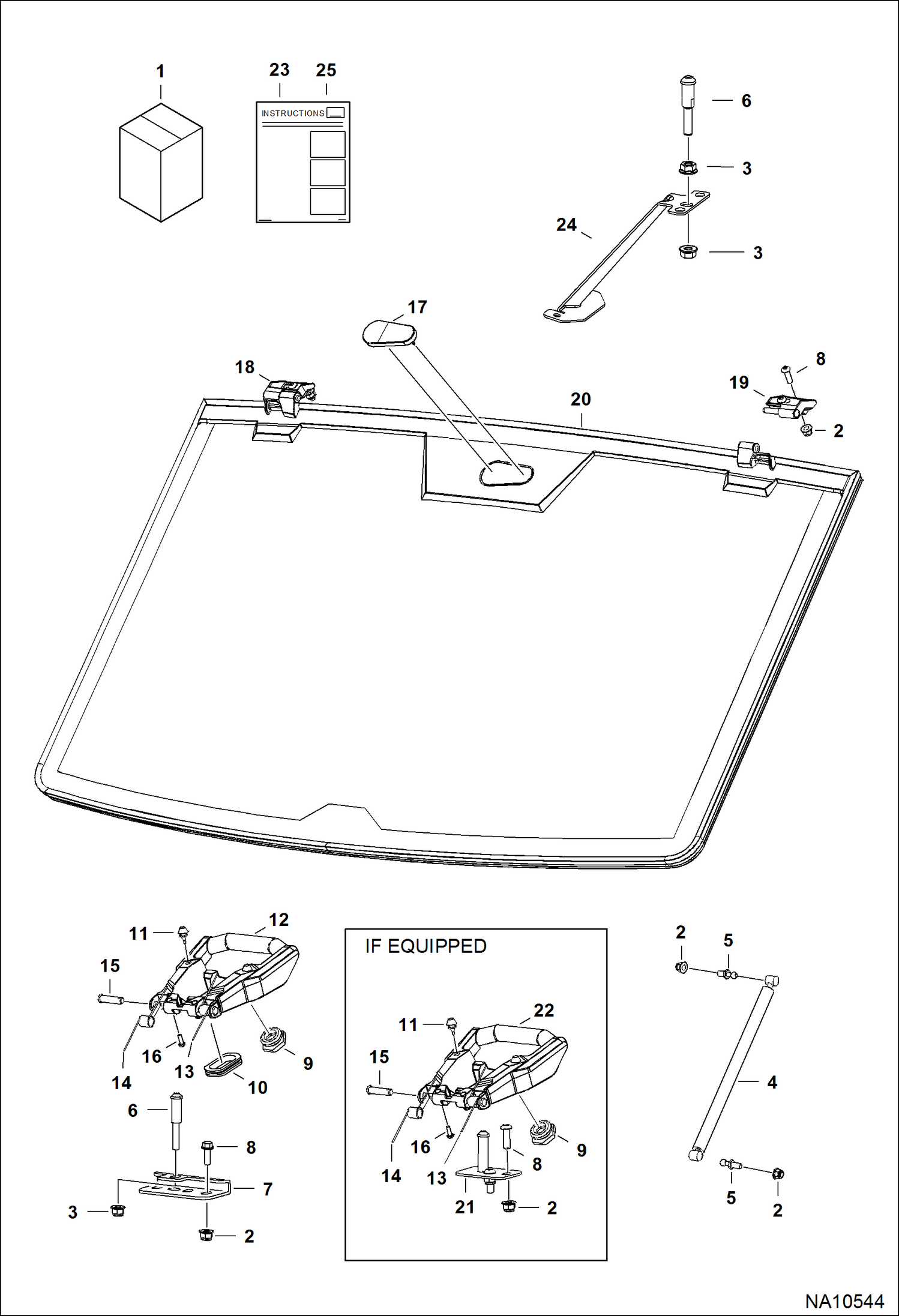Схема КОМПЛЕКТ ВЕТРОВЫХ СТЕКОЛ КАБИНЫ (РАЗГРУЗКА КОВША)