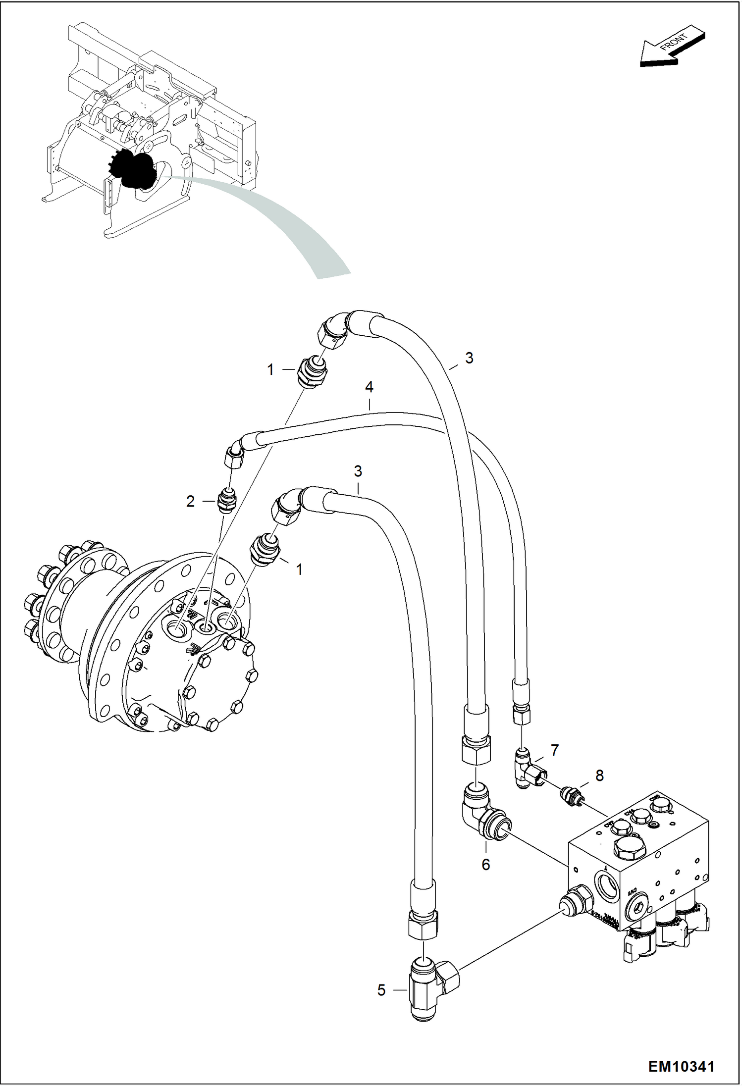 ПЛАНИРОВЩИК (СХЕМА ГИДРАВЛИЧЕСКОЙ СИСТЕМЫ) (ДВИГАТЕЛЬ) (СЕРИЙНЫЙ НОМЕР AZTD00101 И ВЫШЕ)