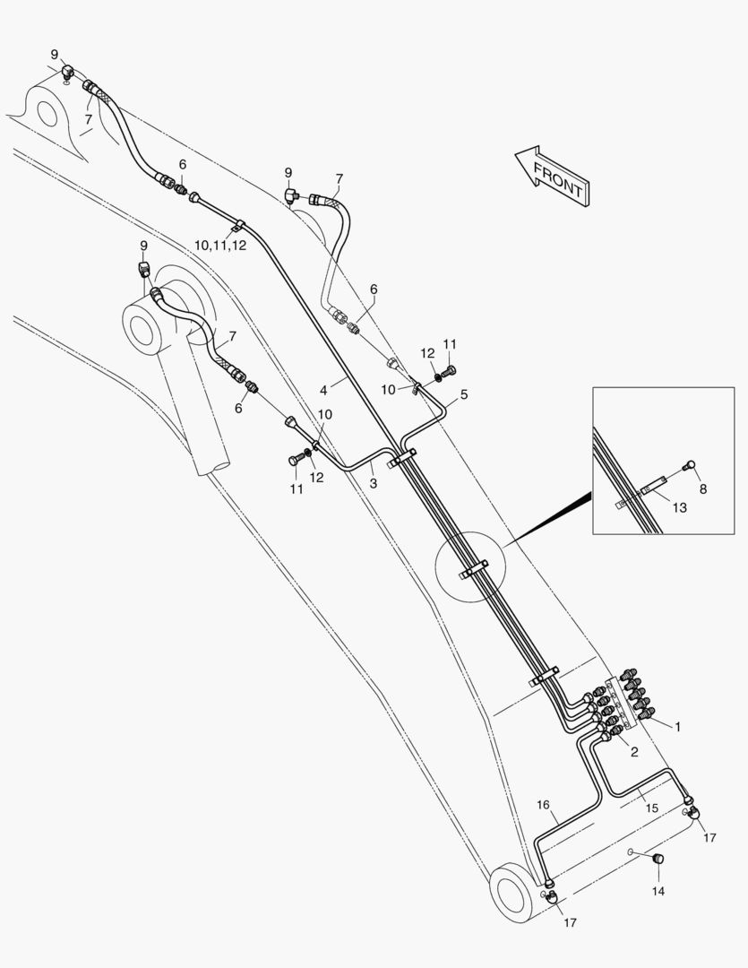 ПЕРЕДНИЙ ТРУБОПРОВОД СМАЗОЧНОЙ СИСТЕМЫ