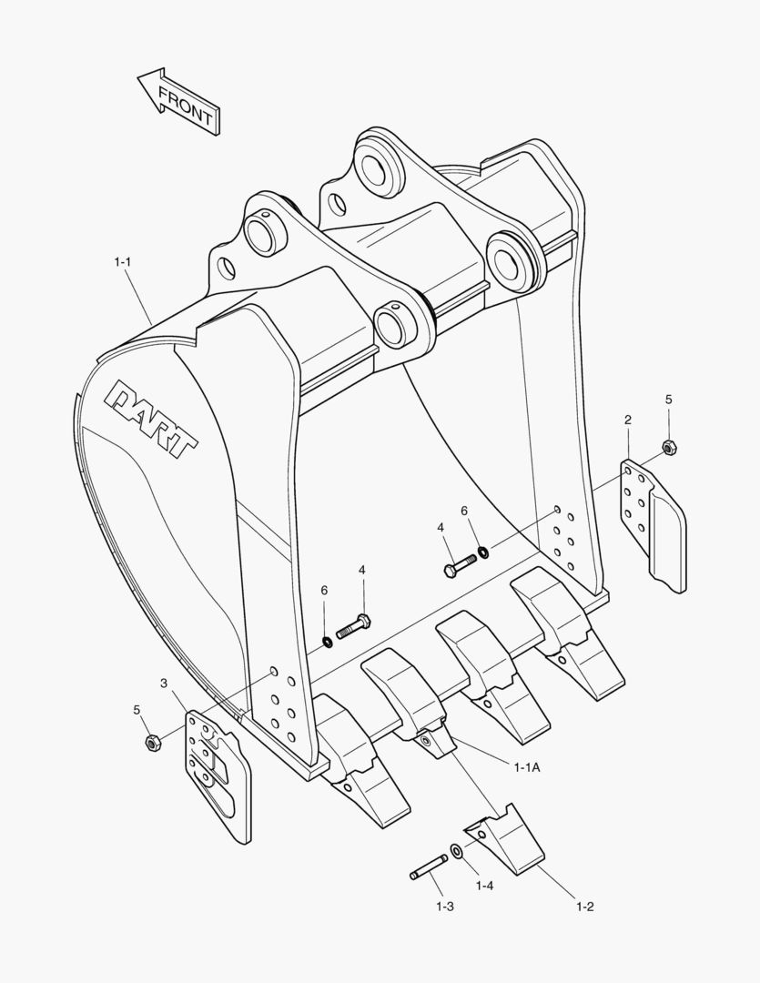 6240 BUCKET - 1.20mВі(42`) - SIDE PIN
