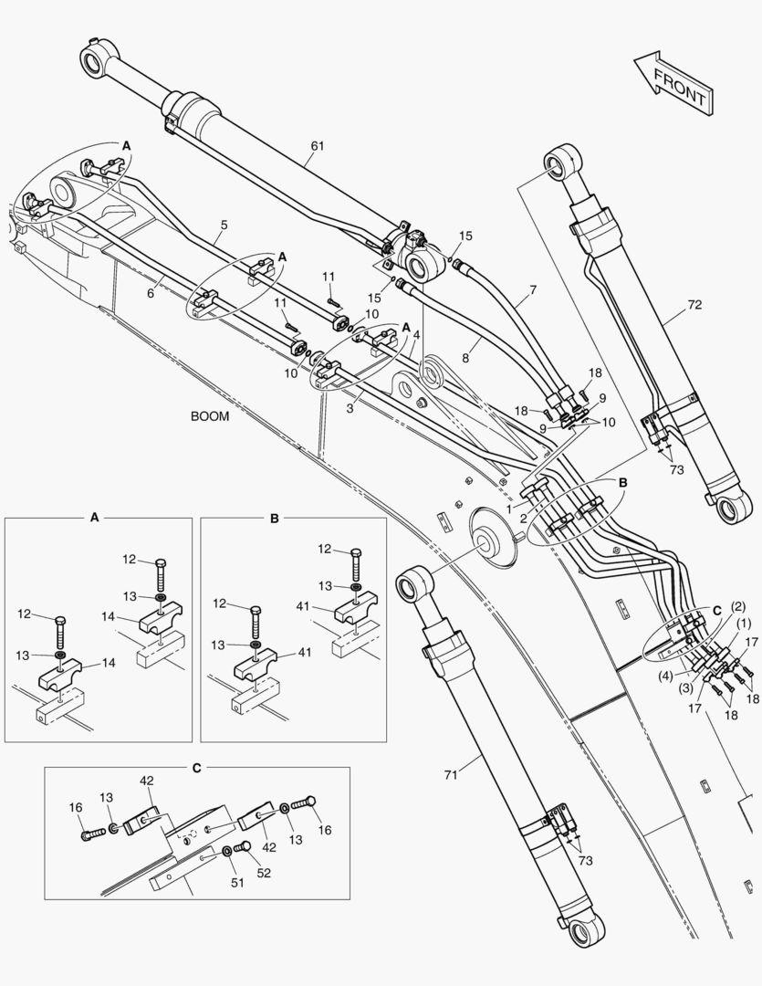 Схема ГИДРОСИСТЕМА СТРЕЛЫ - СТРЕЛА 4.6 м