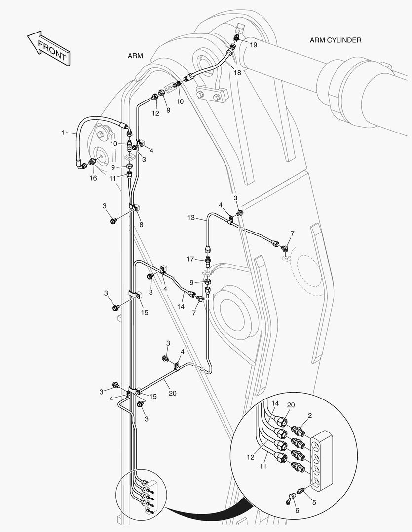 ТРУБОПРОВОД СМАЗОЧНОЙ СИСТЕМЫ - РУКОЯТЬ 2.9 м