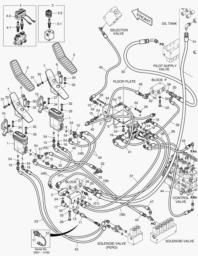 ТРУБОПРОВОД СЕРВОУПРАВЛЕНИЯ - 2 ПУТИ + ВРАЩАЮЩИЙСЯ