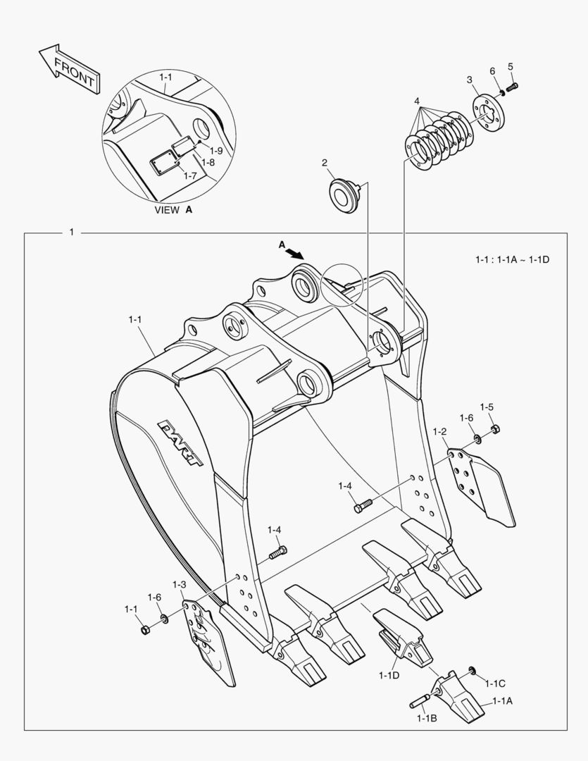 6950 BUCKET ASS`Y - 1.65mВі(54`) - H.D