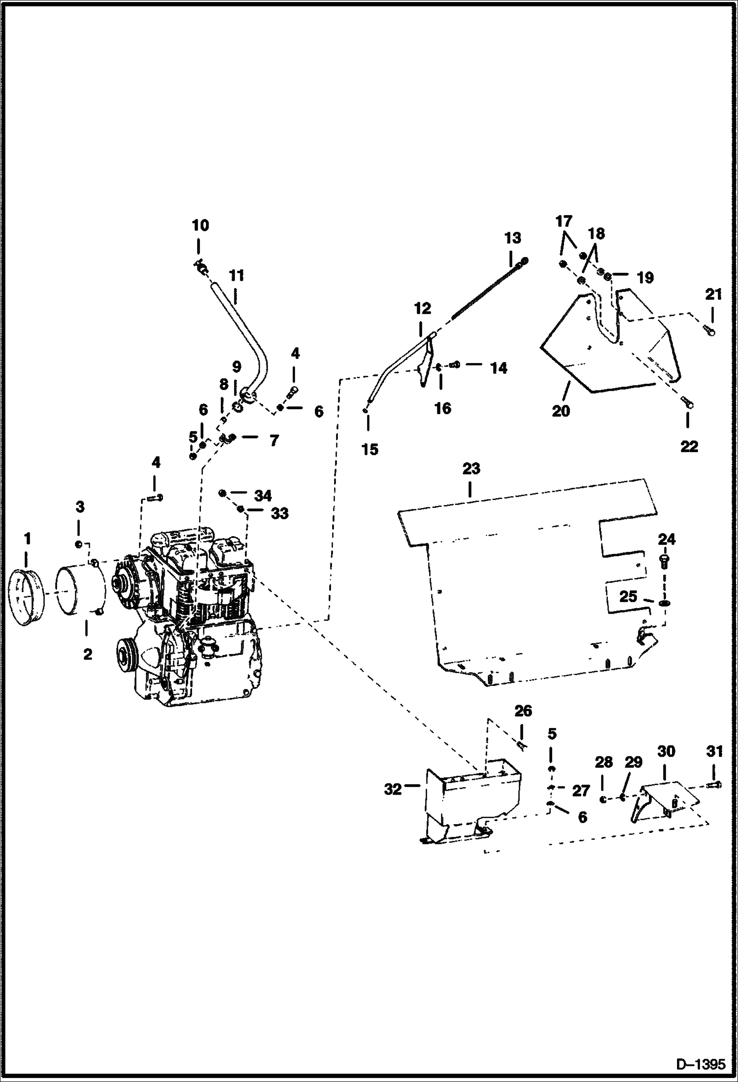 Схема ДВИГАТЕЛЬ И КРЕПЕЖНЫЕ ДЕТАЛИ DEUTZ F2L411W