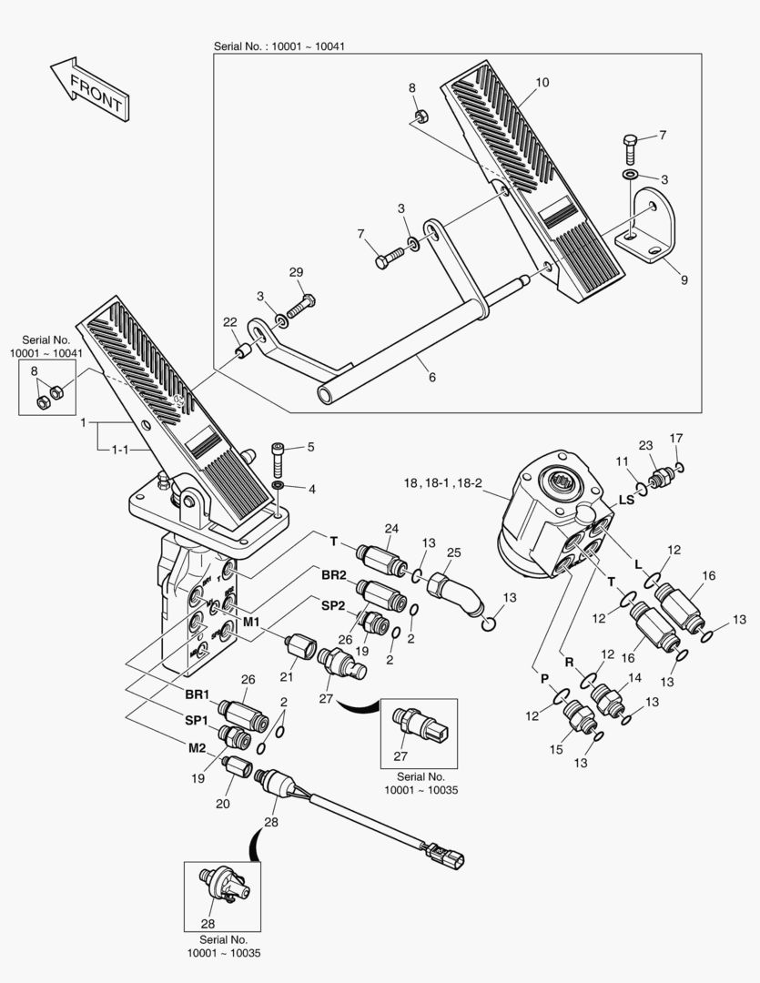 1200 BRAKE PEDAL VALVE & STEER UNIT