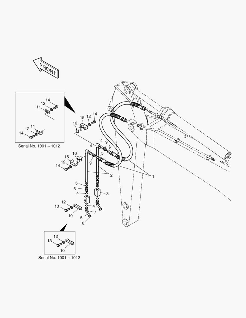 Схема 7310 ARM PIPING-ARM 3.1m(ONE & TWO WAY)