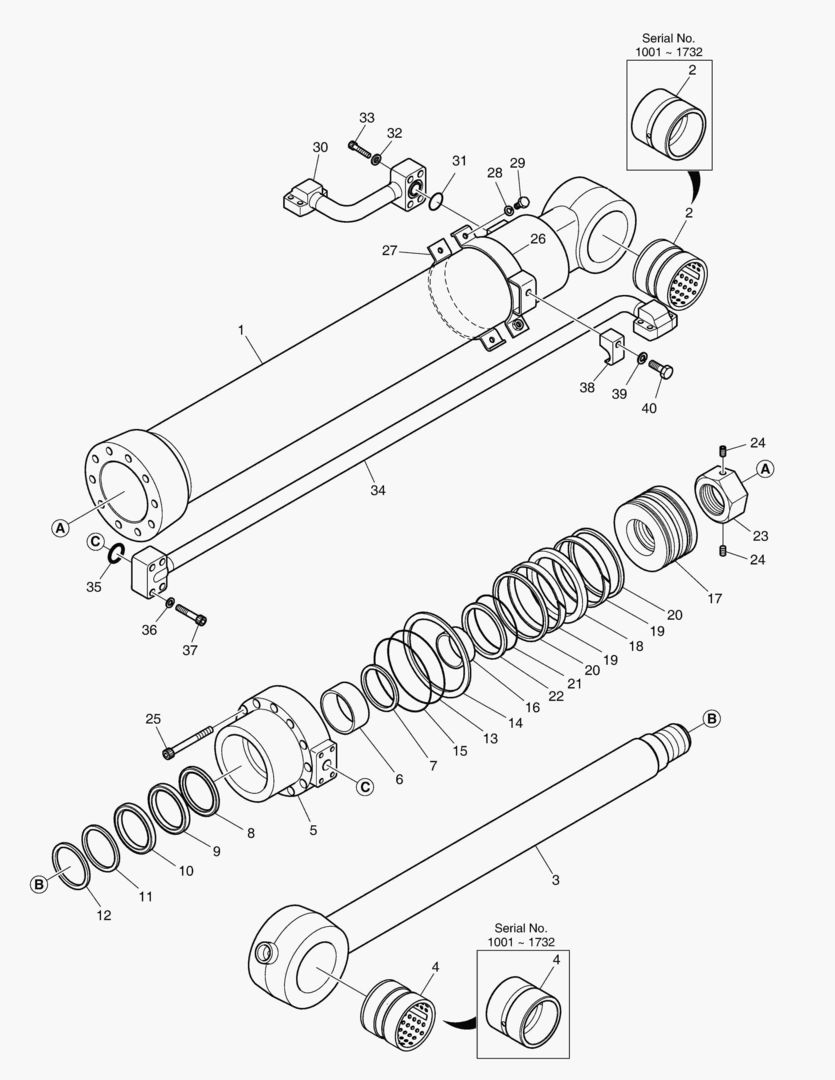 ЦИЛИНДР КОВША - РУКОЯТЬ 2.9 м