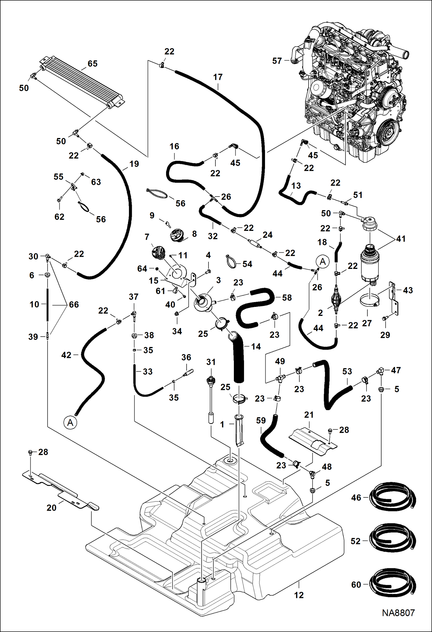 ДВИГАТЕЛЬ И КРЕПЕЖНЫЕ ДЕТАЛИ (СИСТЕМА ПОДАЧИ ТОПЛИВА) (СЕРИЙНЫЙ НОМЕР AJDT13001 - AJDT13263)