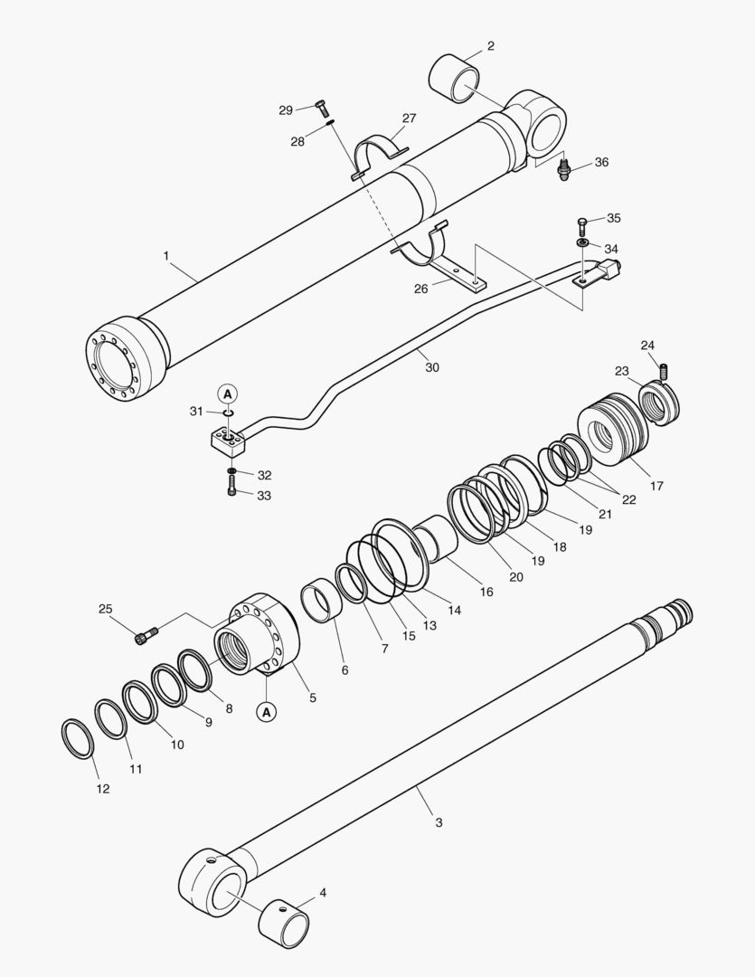Схема 4430 BOOM CYLINDER - R.H.(LOCK VALVE) [5001~8191]