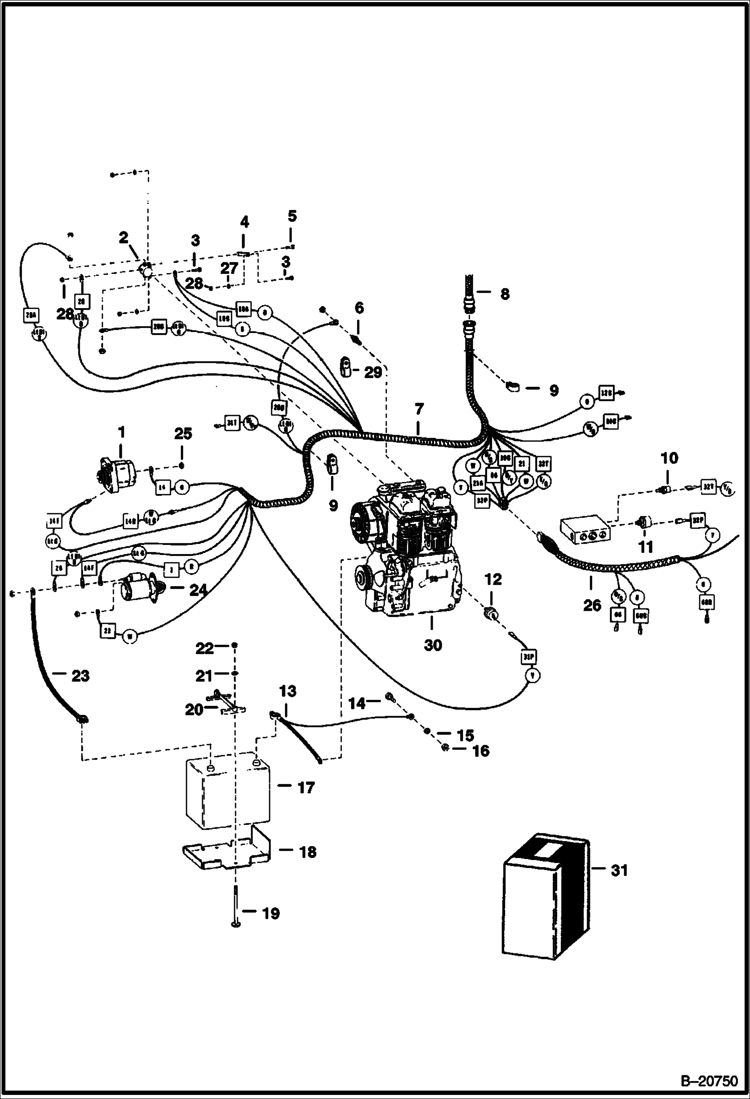ЭЛЕКТРИЧЕСКАЯ СИСТЕМА ДВИГАТЕЛЯ (СЕРИЙНЫЙ НОМЕР 4997 12999 И НИЖЕ)