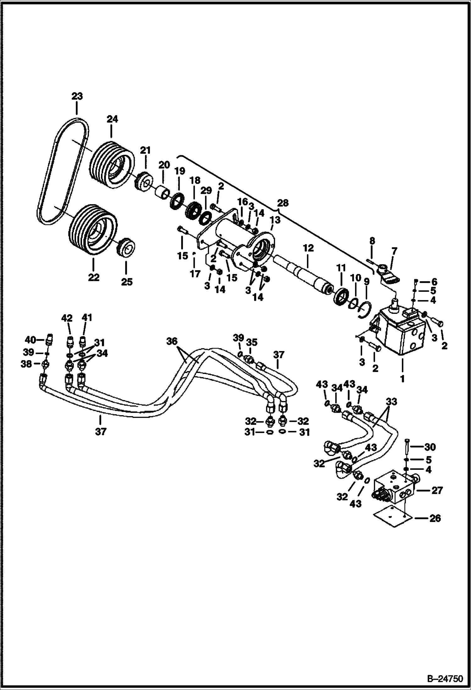 ТРИММЕР (УНИЧТОЖИТЕЛЬ РАСТИТЕЛЬНОСТИ) (ГИДРОСИСТЕМЫ И ВАЛ ПРИВОДА) (FC175 4675) (FC200 4673)