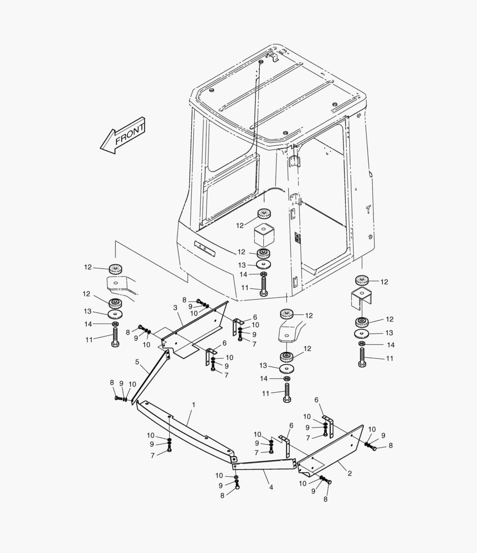 Схема УСТАНОВКА КАБИНЫ