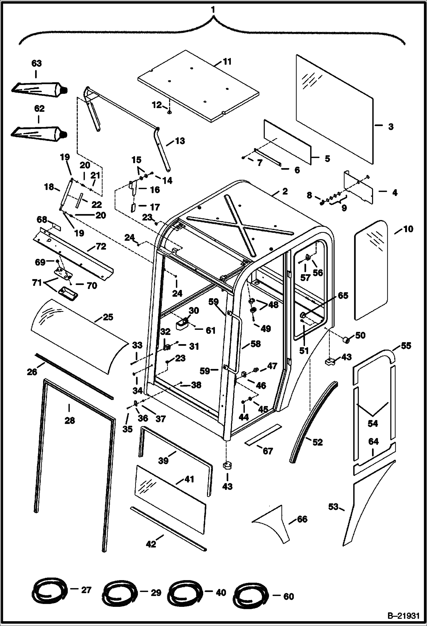 КАБИНА ВОДИТЕЛЯ (СЕРИЙНЫЙ НОМЕР 223811001 И ВЫШЕ, 223511001 И ВЫШЕ)