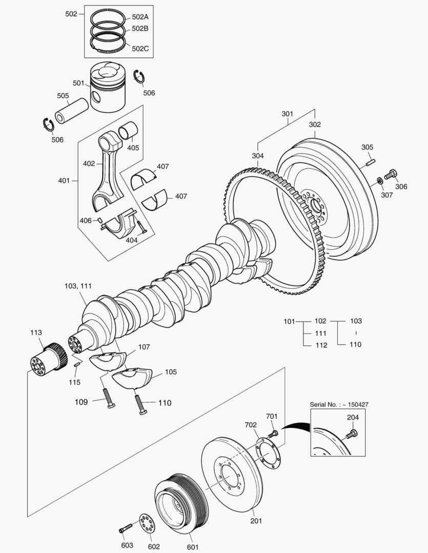 014 CRANK SHAFT & PISTON