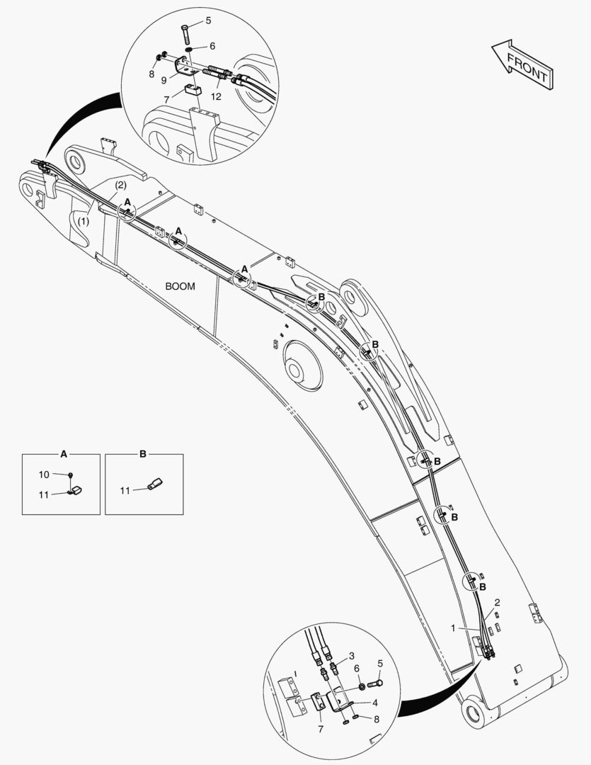 ГИДРОСИСТЕМА СТРЕЛЫ - БЫСТРОУСТАНАВЛИВАЕМЫЙ ФИКСАТОР(СТРЕЛА 6.65 м)