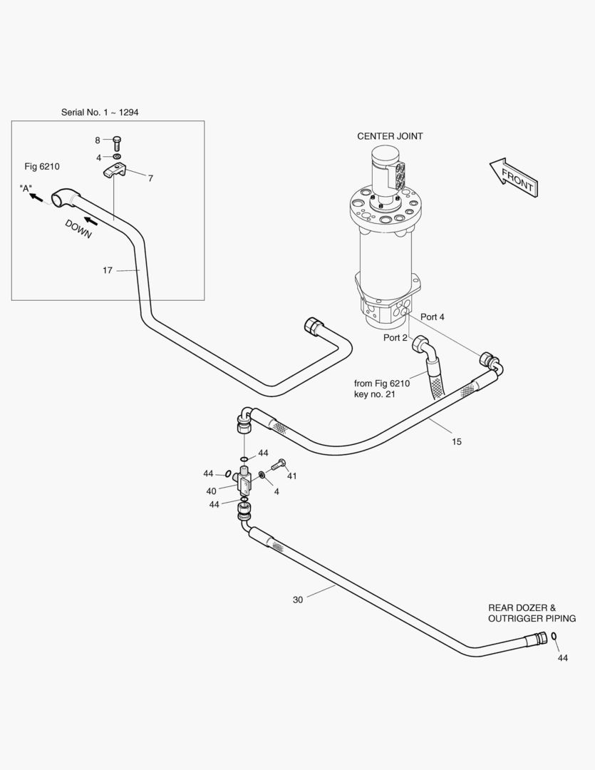 Спецтехника 6221 FRONT DOZER PIPING(3-1)-BOLTING TYPE [722~1146] - главное фото