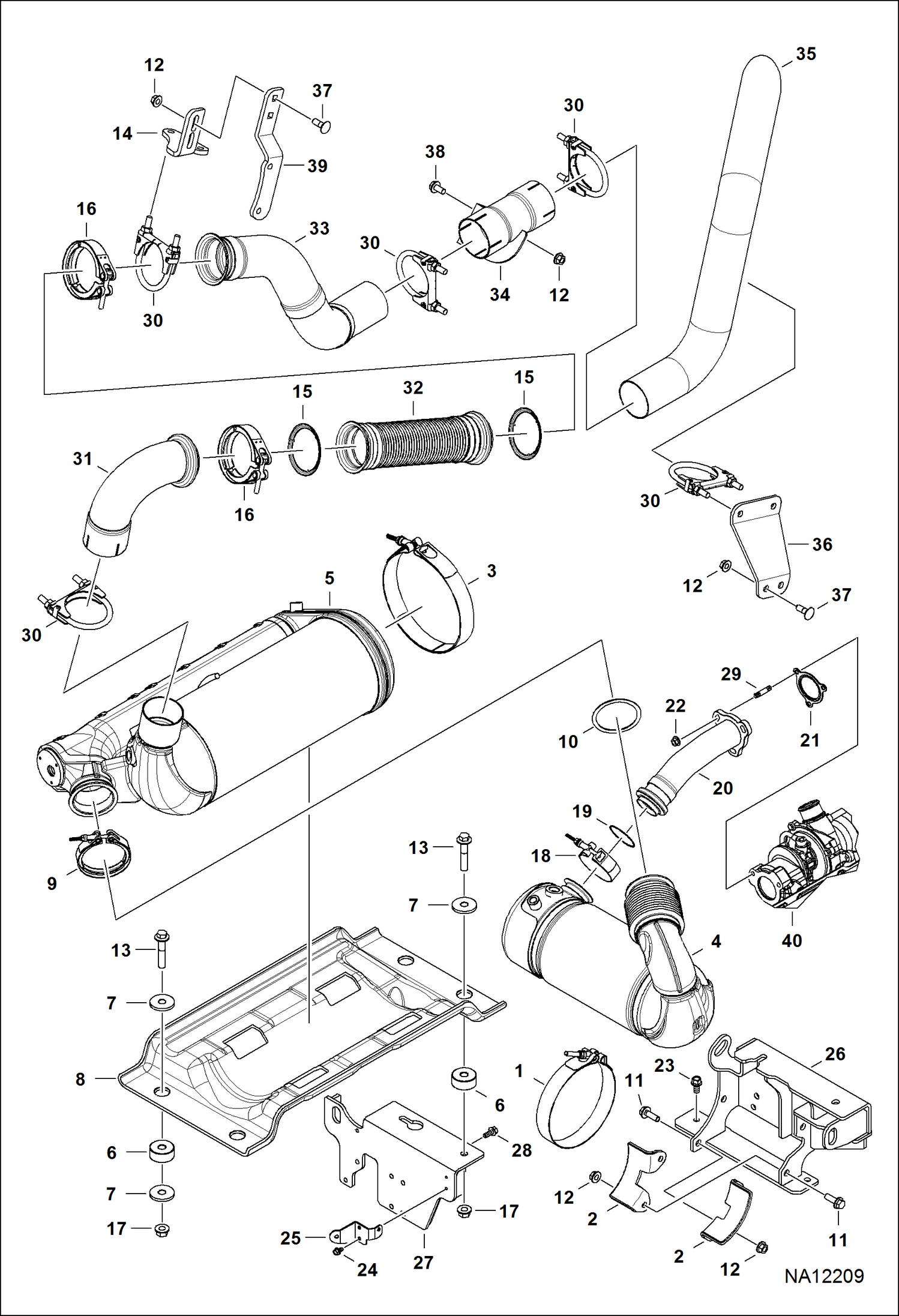 ДВИГАТЕЛЬ И КРЕПЕЖНЫЕ ДЕТАЛИ (СИСТЕМА ВЫПУСКА)