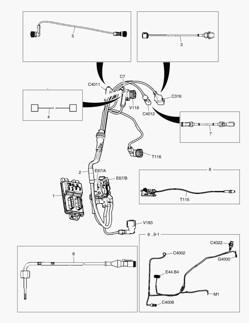 056 CABLE HARNESS, ECU,SCR