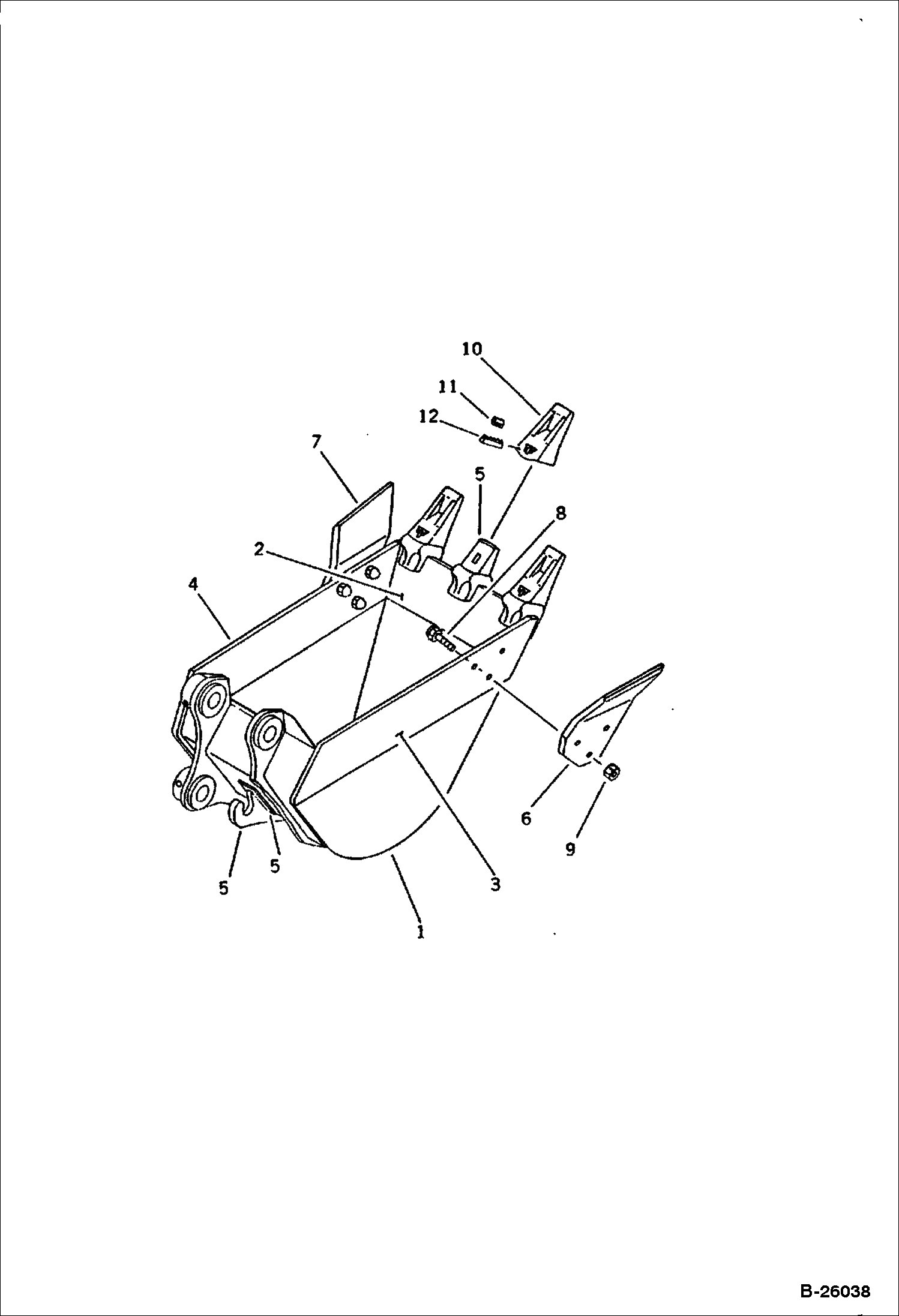 КОВШ (0,18 КУБИЧЕСКИХ МЕТРОВ)(130) (550 ММ ШИРОКИЕ, С КРЮКОМ) (PC60)