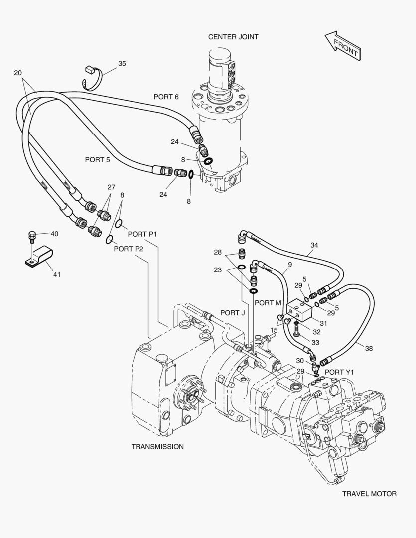 Спецтехника 2220 PROPELLING PIPING(2)-GEAR SHIFT&TEST PORT [1001~1041] - главное фото
