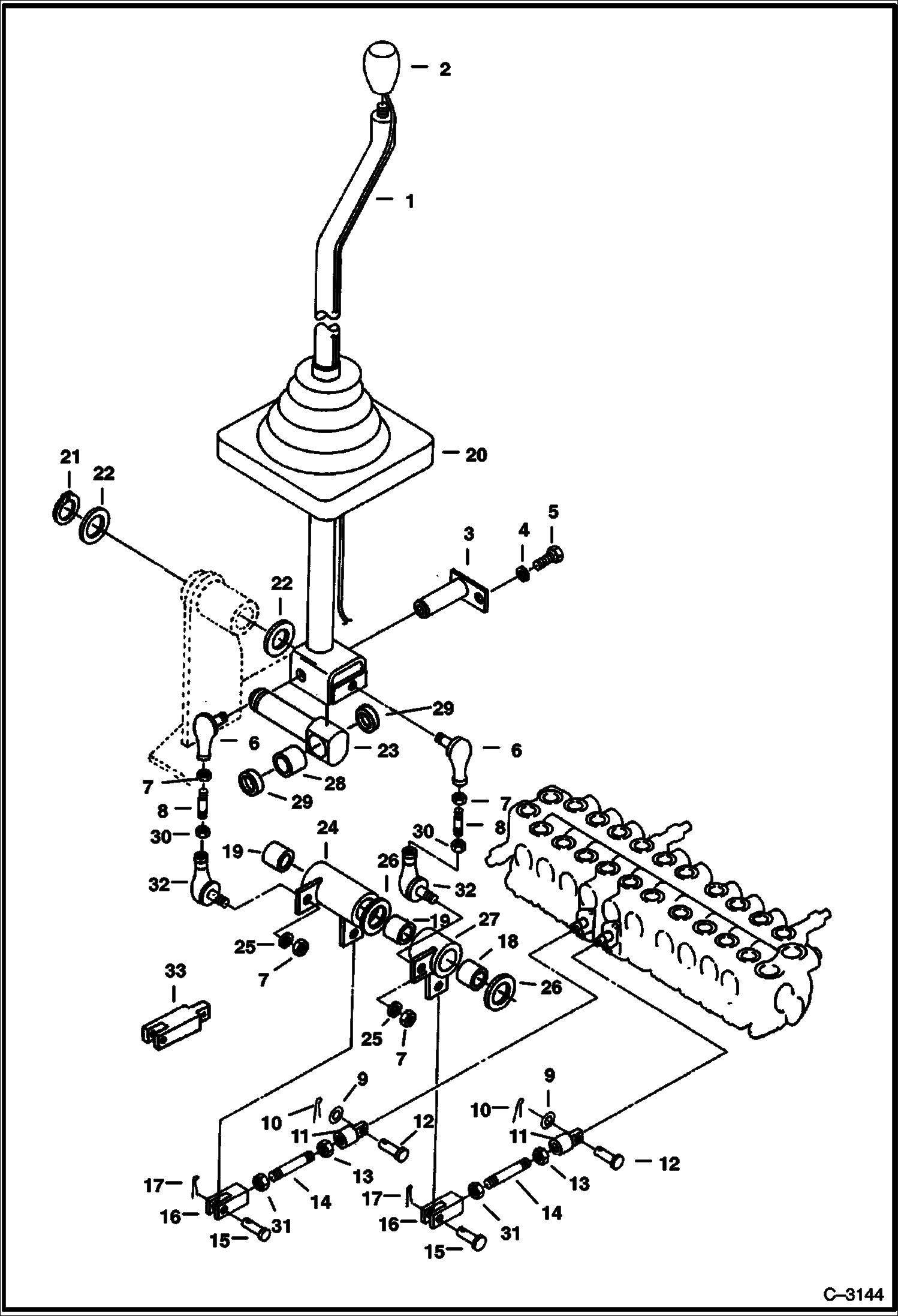 СТРЕЛА И МЕХАНИЗМ УПРАВЛЕНИЯ КОВШОМ (СЕРИЙНЫЙ НОМЕР 508211001 - 508211308)