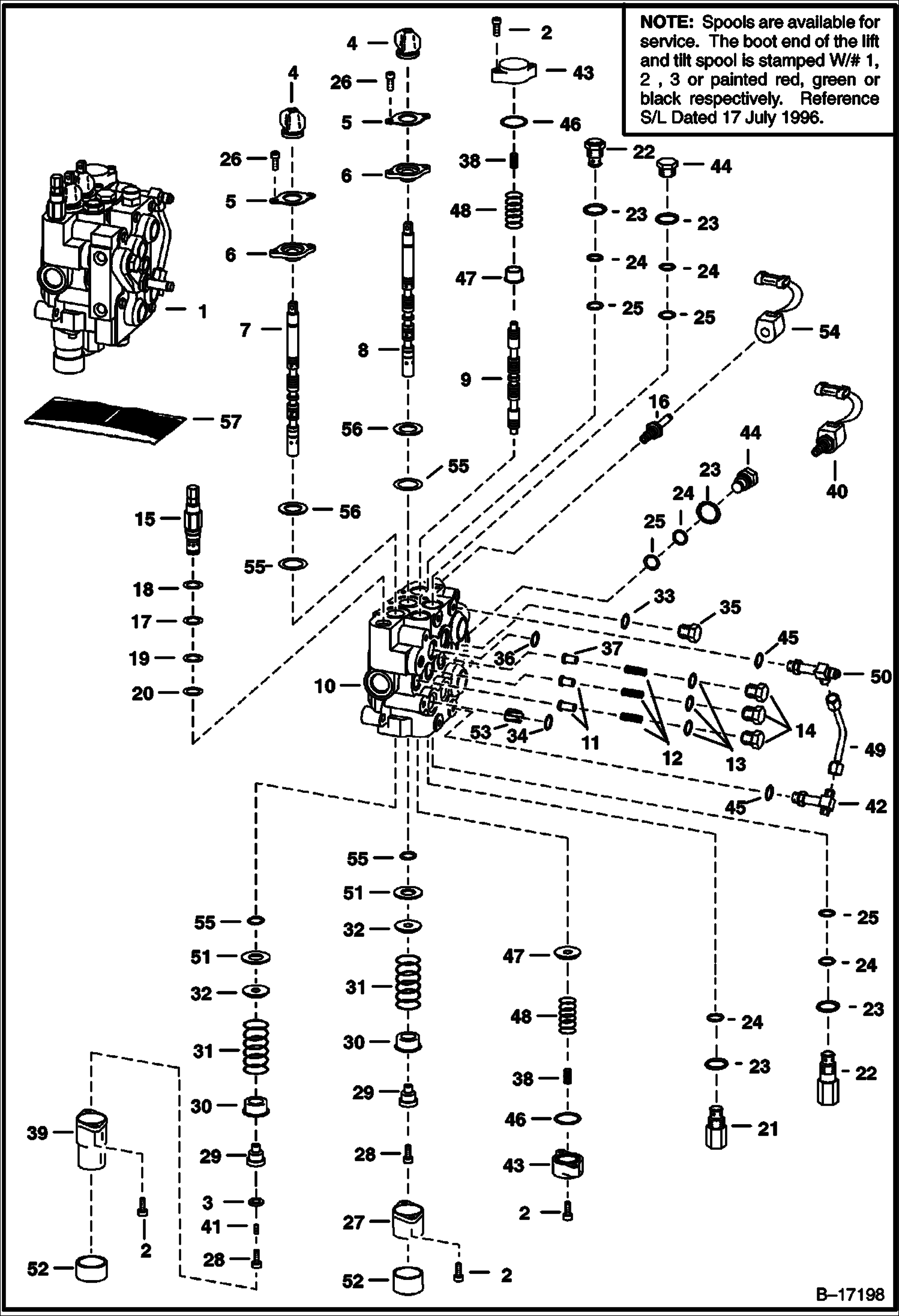 Схема ГИДРАВЛИЧЕСКИЙ РЕГУЛИРУЮЩИЙ КЛАПАН (ПЕРЕДОВОЕ УСТРОЙСТВО РУЧНОГО УПРАВЛЕНИЯ) (С КЛАПАНОМ СИСТЕМЫ БЛОКИРОВКИ УПРАВЛЕНИЯ (BICS))