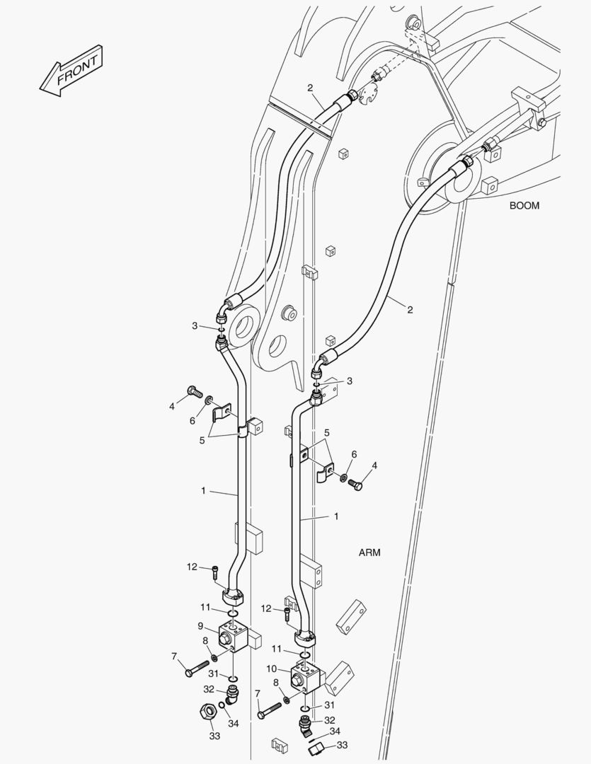 ГИДРОСИСТЕМА РУКОЯТИ - ВРАЩАЮЩИЙСЯ(РУКОЯТЬ 2.5 м)