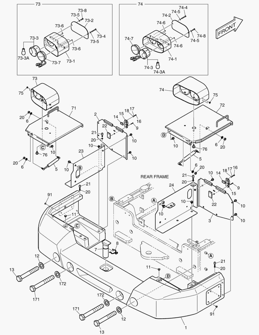 1570 COUNTER WEIGHT & REAR LAMP