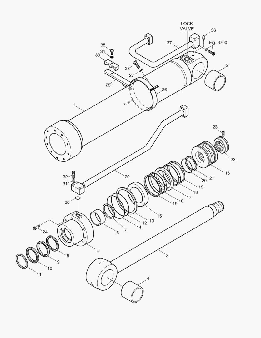ЦИЛИНДР СТРЕЛЫ(ПРАВОСТОРОННИЙ)-ГИДРОЗАМОК