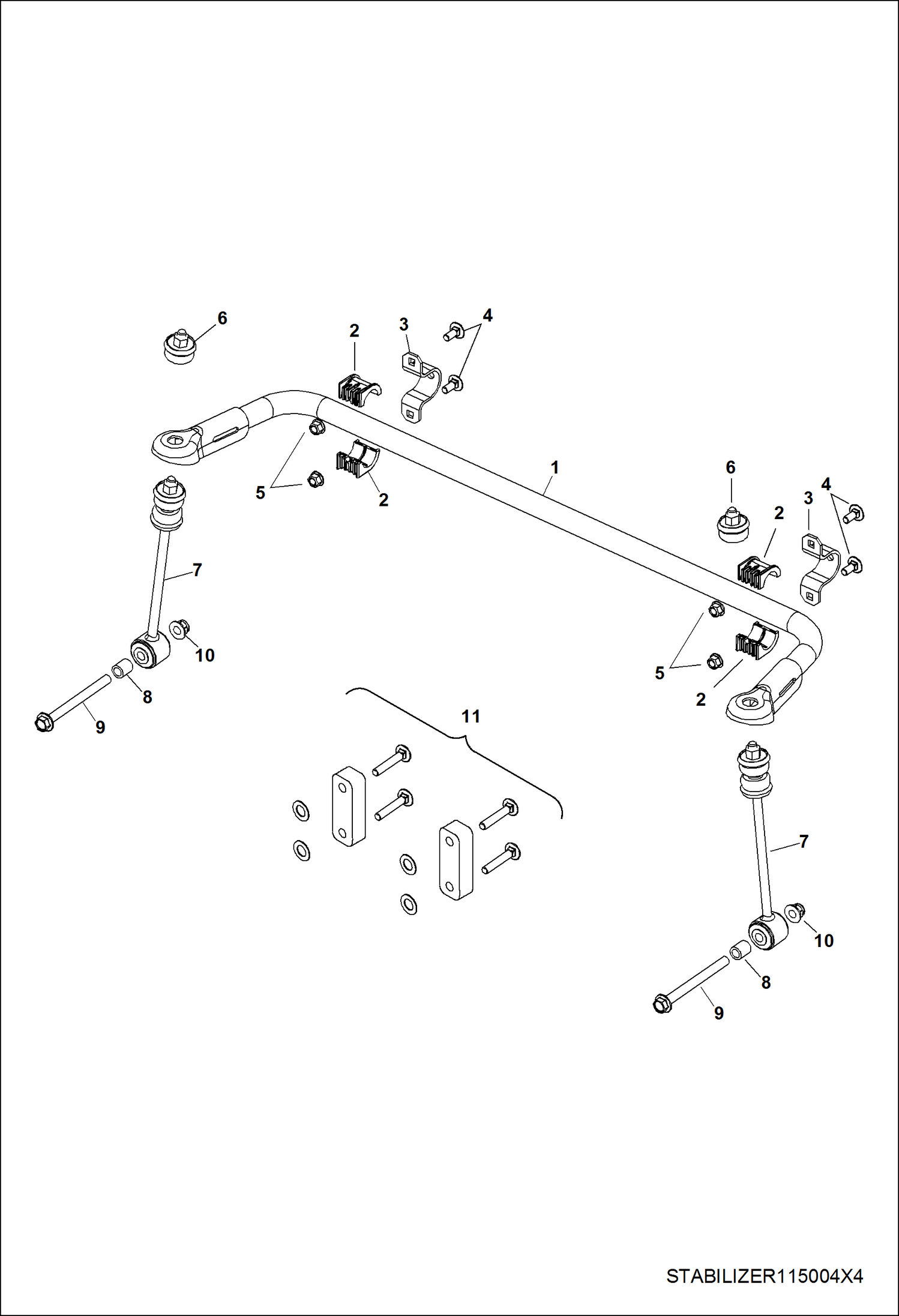ПОДВЕСКА, ЗАДНИЙ СТАБИЛИЗАТОР ПОПЕРЕЧНОЙ УСТОЙЧИВОСТИ